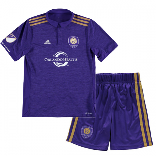 2017-18 Kids Orlando City SC Home Soccer Shirt With Shorts